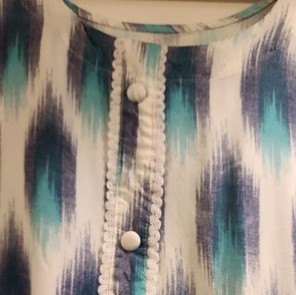 Tops - Womens Tunic multi color white blue